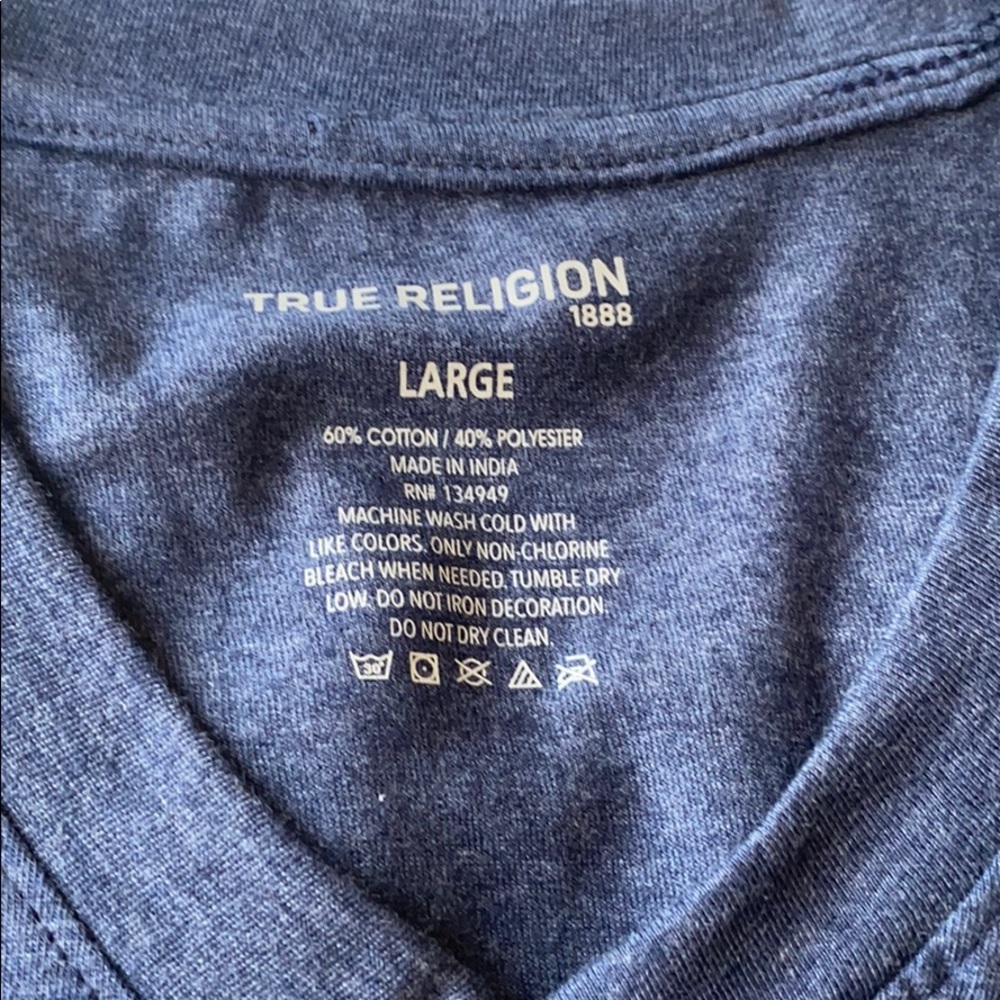 NWT True Religion Sleepwear V-Neck Shirt - Picture 4 of 5